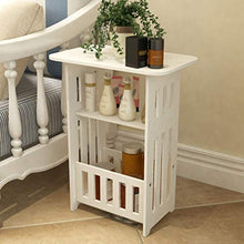 Comodini Bianco Tavolo D'angolo Cassetto Portaoggetti in Legno, Completo, Camera da Letto, 46 x 29,8 x 60 cm