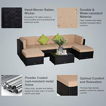 giordano shop Set Salotto da Giardino in Polyrattan Divano 2 Poltrone Miozzi Virginia Nero e Beige
