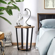 Yaheetech Set 2 Tavolini da Camera da Letto Tavolini Laterali da Salotto a 2 Ripiani Coppia Comodini Vintage Industriale Tavolino Rotondo da Divano per Salotto Soggiorno