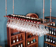 YWYW portabottiglie portabottiglie in Metallo portabottiglie portabicchieri portabottiglie Creative portabottiglie per Bar del Soggiorno portabicchieri sospesi (Dimensioni: L150 * 30CM)