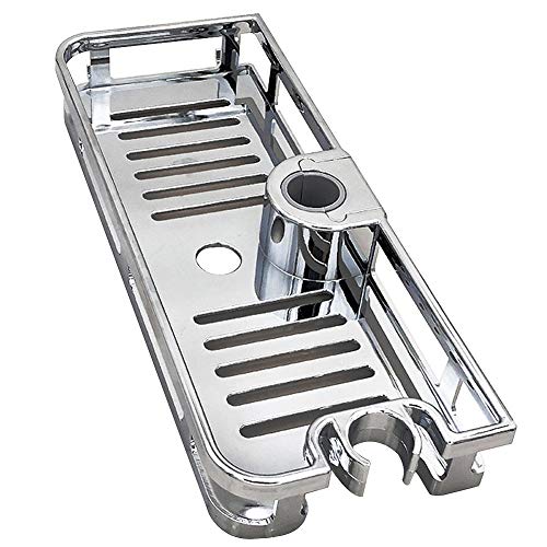 Zihui Scaffale per Il Bagno Scaffali per Il Bagno Senza Perforazione Supporto Multifunzionale con Gancio per Soffione Doccia Scaffale per Doccia Sospeso Asta di Sollevamento per Bagno