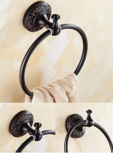 MBYW Portasciugamani Moderno Minimalista Portasciugamani Elegante per Il Bagno di Moda Portasciugamani con portasciugamani in Rame Europeo, Appendiabiti da Bagno d'Epoca, Portapacchi in Bronzo Nero