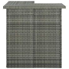 Tidyard Tavolo da Bar ad Angolo in Polyrattan Tavolo da Esterno per Arredo da Bar Bistrot 100x50x105 cm Grigio