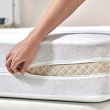 Pikolin Home - Fodera per materasso in spugna con aloe vera, traspirante ed extra morbida, con cerniera a U; copre tutti e sei i lati del materasso