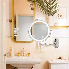 Specchio da bagno, anti-appannamento, specchio da Specchio da bagno LED illuminato impermeabile, montaggio a parete specchio per il trucco, specchio di bellezza con luce e ingrandimento, con ingrandim