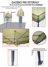 Gazebo pieghevole richiudibile telescopico 3x3 m. telo bianco per mercato fiera manifestazioni sagra campeggio giardino telo plastificato impermeabile anti pioggia