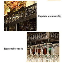 FCXBQ Portabottiglie da Appendere in Stile Rustico Portabicchieri da Vino a soffitto Regolabile in Altezza per Bar, ristoranti