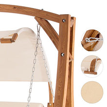 blumfeldt Maui Dondolo da Giardino con Struttura in Legno di Larice Massiccio(110 cm, 2 Posti, Baldacchino apribile, anatomico)