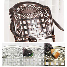CGBF-Tavolo Rotondo A 4 Posti da 100 cm,Patio Balcone Mobili da Giardino Set Bistrot,Alluminio Fuso in Sabbia Artigianale, Resistente alle Intemperie