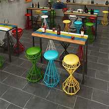 HLWJXS Sedia Sgabello da Bar Sgabello Industriale per Bar Bistro Patio Caf Sedia da Giardino con Sgabelli da Bar, Uso Interno Ed Esterno con Gambe in Metallo,Blu,Altezza Seduta: 65 cm