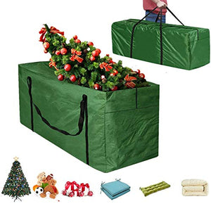 Cuscino da Giardino Borsa da Esterno Impermeabile, Tessuto Oxford Ampio Patio Mobili da Giardino Cuscini per divani Copertura con Maniglia per Il Trasporto per Albero di Natale 116 × 47 × 51 cm
