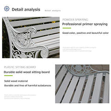 Panchina Terrazza da Parco Panchina Tempo Libero, Panca Giardino Resistente Intemperie con Struttura Ghisa e Legno Massello Anticorrosivo, 2-3 Posti Panche Decorative retrò per Portico Prato Cortile