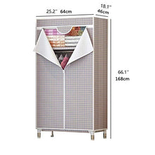 Jixi Guardaroba Semplice Camera da Letto in Tessuto Oxford Portatile Armadio 25MM Steel Tube Bold Steel Frame Abbigliamento Governo di immagazzinaggio (Color : E)