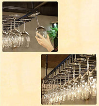 COLiJOL Portabottiglie da Vino in Ferro Marrone Appeso a Mensola per Bicchieri da Vino a Soffitto per Bar, Portabicchieri da Appendere (Dimensioni: 30 * 100 Cm)