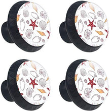 Modello conchiglia di stelle marine conchiglie Pomelli per Porta Set di 4 Pomelli per Mobili Manopole per Cassetti Cucina Armadio Vetro