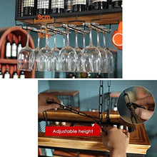 Rastrelliere per calici in legno, portabottiglie per vino da appendere a soffitto Scaffale per calice in metallo Scaffali galleggianti Bar Decorazioni per la cucina Organizer per tazze (Dimensioni: