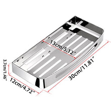 SUMNACON - Mensola da doccia in acciaio inox, solida, forma rettangolare, 30 x 12 x 3,7 cm