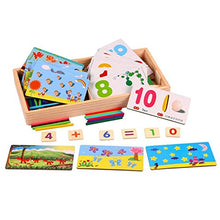 JOOFFF Bastoncini di conteggio per Bambini Matematica Giocattolo educativo Intelligenza Carte numeriche in Legno e Bastoncini di conteggio con Scatola