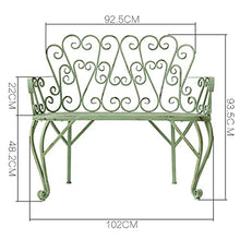 GaoF Panchina da Giardino per terrazza Panchina da Giardino Panchine per Il Tempo Libero, panchine in ghisa Resistenti alle intemperie e antiruggine, panchina da Cortile a 2 posti con Schienale e
