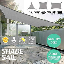 Xingkee Tenda A Vela Impermeabile Rettangolare 2 x 5m, Parasole E Protezione Raggi UV, per Esterni, Cortile, Giardino Grigio