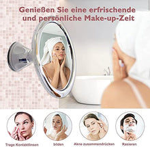 ZREAL Specchio per Trucco Specchio Bagno Piccolo Specchio Doccia Anti-Appannamento in Metallo Cromato Specchio con 360 Gradi Rotating Ventosa Rotondo per Bagno e Doccia