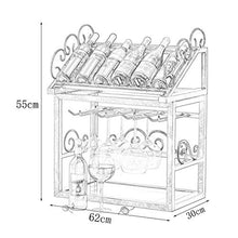 PZW Cremagliera Del Vino Semplice e Creativa, Portabicchieri in Ferro Battuto Cremagliera Del Vino, Mensola Del Vino Rosso da Pavimento Espositore, 6 Bottiglie Di Dimensioni Del Portabottiglie in Pie