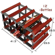 ZfgG Wine Rack Free Standing In Legno E Metallo Acciaio Naturale Legno Cabinet Sul Tavolo Vino Armadio Magazzino Decorazioni Vino Shelf Retro Bottiglie Design Wine Organizer