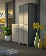 Terry, C-Rattan 2680, Armadio da Esterno Interno a 2 Ante Effetto Rattan, 3 Ripiani Interni. Materiale: Plastica, Dimensioni: 68x39x170 cm