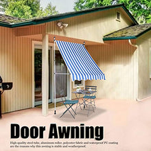 Cikonielf Tenda da Sole Retrattile Manuale da Giardino Esterno,Tenda Parasole Rettratile,Tenda da Balcone,Altezza Regolabile,150 x 120 cm(Blu e Bianche)