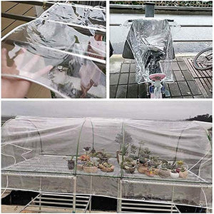JXQ Telone Trasparente Impermeabile, Resistente Copertura in PVC in Vetro Morbido, con Bordi rinforzati con Occhiello, Tenda da Campeggio all'aperto, 0,35 mm (Size : 2x4m/6.6x13ft)