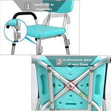 Sgabello da bagno Doccia / vasca da bagno Sgabelli lega di alluminio doccia Sedile Sgabello for / disabili Anti-Slip Anziani Mats doccia sedia regolabile in altezza 8 con schienale e sedile Maneggiare