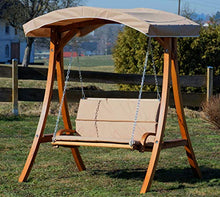 SAS AS-S Design Hollywoodschaukel Gartenschaukel Schaukelbank Rio aus Holz Lärche mit Dach und Polsterauflage Braun