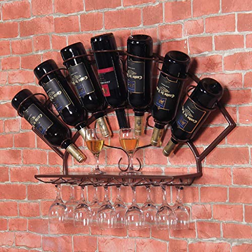 FPigSHS Porta Bottiglie da Vino Cantinetta da Parete cantinetta da Parete Scaffale a Parete Scaffale sospeso Sospensione espositore Bancone Cantina per Vino Bottiglie Multiple (Colore : C)