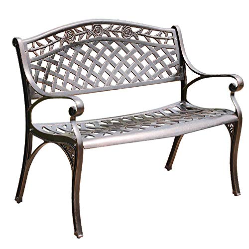 LXLH Panca da Giardino Panchina Panchina da terrazza Panchina da Esterno, Panchine intagliate in Metallo retrò per la casa, Sedute da Giardino anticorrosione e antiruggine, Adatto a Famiglie e OS