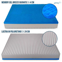Materasso Matrimoniale in memory gel breeze bugnato, alta portanza, tessuto aloe vera, ortopedico, alto 30cm, 100% Made in Italy - mod. Top30-160 x 190 cm (matrimoniale)