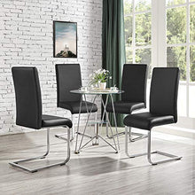 Yaheetech Set 2 Sedie Sala da Pranzo Moderne Imbottite Nere da Salatto Ufficio in Ecopelle e Acciaio Cromato Portata 135 kg