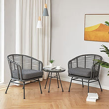 Set di mobili da Giardino per Esterni, Sedia da Giardino in Rattan e Tavolo da tè Set da 3 Pezzi Divano in Vimini Set da Conversazione Mobili da Giardino per Balcone