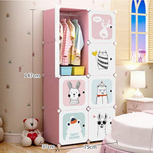 Locker Cube Armadio Armadio Noleggio Home Camera Rimovibili Vestiti di Plastica Scaffalature Hanging Dormitorio Rosa 75X37X147CM MUMUJIN