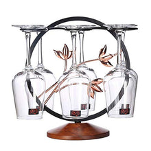 JIUJIA Porta Bicchiere da Vino in Legno, Porta Bicchiere Capovolto Appeso, Portabicchieri 8, Contenitore Effetto Rovere, Regalo per Amante del Vino, Altezza 28,5 Cm