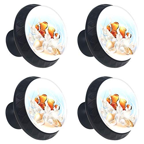 Set di 4 maniglie rotonde per armadio da cucina, credenza, cassettiera, cassettiera, con viti, per cucina, comò, armadietto, bagno, armadio