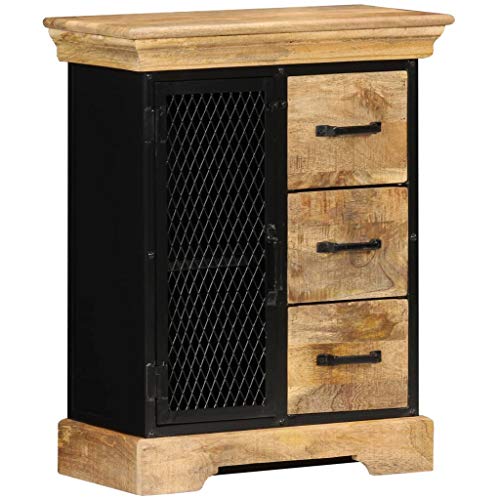 FAMIROSA Credenza 60x30x75 cm, in Legno Massello di Mango