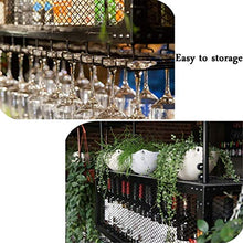 Classico Parete industriale montato Loft metallo di rettangolo bottiglia di vino |CALICE Rack Hanging bagagli mensola contatore Cup Holder 8 ~ 36 del calice del vino rack regolabile in altezza 30 ~ 60