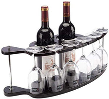 Scaffale Legno Porta Vino Cremagliera Del Vino Creativa Porta Bottiglie E Vetro - Decorazioni Per La Casa, Può Contenere 2 Bottiglie Di Vino Rosso E 6 Bicchieri