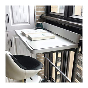 LWZ Tavolini da Esterno pensili da Balcone per Esterni, Tavolo da ringhiera Pieghevole Regolabile per terrazza, Patio, Giardino, Sala da Pranzo, Bianco