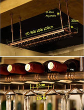 Portabottiglie da Parete in Metallo Portabottiglie per Vino in Metallo Porta calici per calici, Altezza Regolabile 60/80/100/120 cm (Dimensioni: L100 x L30cm)
