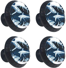 Squalo di pesce di mare Pomelli per Porta Set di 4 Pomelli per Mobili Manopole per Cassetti Cucina Armadio Vetro