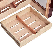 Minmin Scatola di immagazzinaggio dell'armadietto dell'umidità del sigaro di legno del cedro di lusso del pianoforte di lusso con l'umidificatore del igrometro di 4 cassetti Formato: 24 * 22 * 24cm