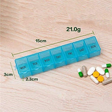 2pcs 7 giorni pillola viaggio pillola scatola portatile dispenser settimanale organizzatore blu