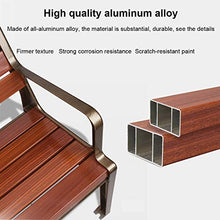 Panchina per il tempo libero da giardino panchina da giardino, Panca 3 posti in legno massello con braccioli, Panca in alluminio pressofuso resistente alle intemperie con schienale, Mobili da giardi