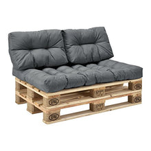 [en.casa] Cuscini per Divano Palette Euro mobili DIY Cuscini Divano per Palette per Dentro Ideale per Salotto Giardino d´Inverno 1 x Cuscino per Il Sedile e 2 x Cuscino per Schienale Grigio